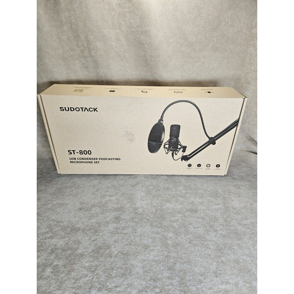 Sudotack ST-800 USB Condensor Podcasting Microphone Set New In Box Instructions